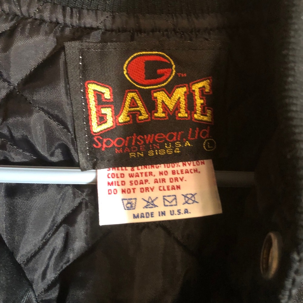 Vtg Game Sportswear Country Dancin Fools Satin Bomber Jacket Black USA Large - Picture 3 of 7